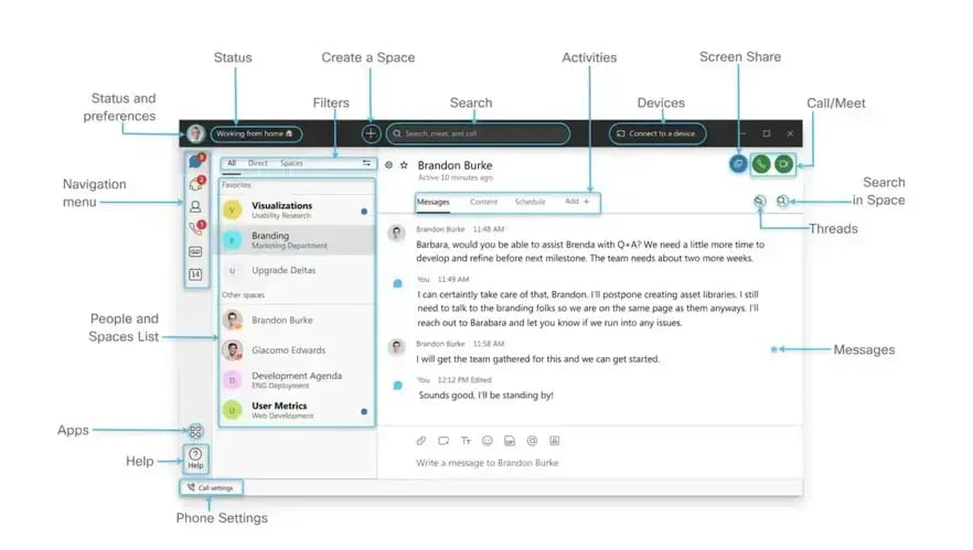 Preview de videoconferencia usando  Cisco Webex.&nbsp;