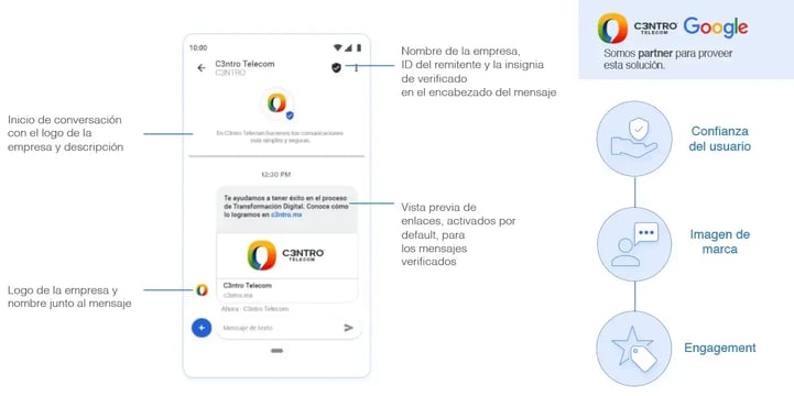 Ejemplificación de un mensaje masivo verificado.&nbsp;